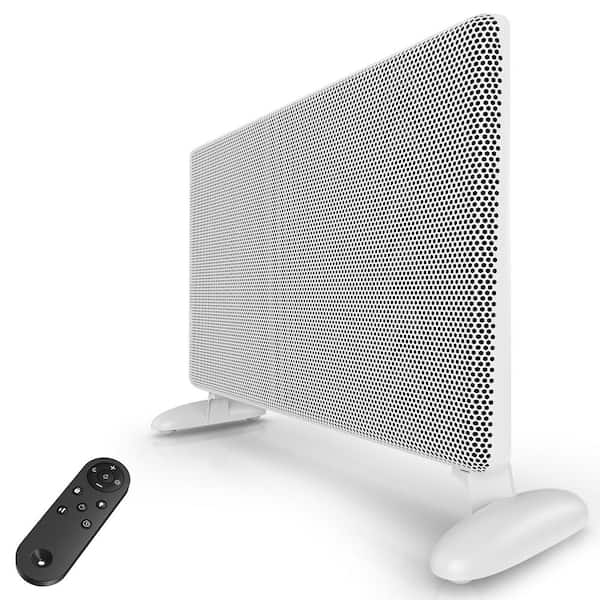 Edendirect 1500 W Electric Ceramic Heater in White with Tip-Over Protection, Remote Control, Timer, Wall mount