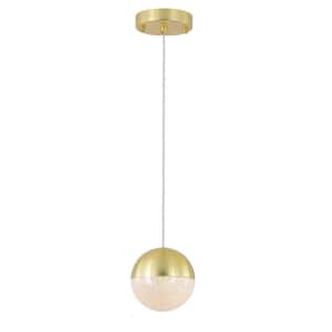 1-Light Gold Crystal Island Circle Chandelier for Living Room Dining Room Bedroom Hallway with No Bulbs Included