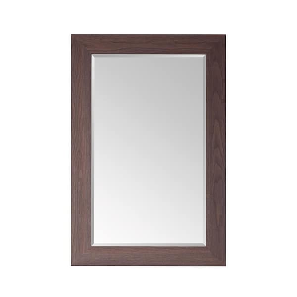 ROSWELL Cuenca 24 in. W x 36 in. H Rectangular Framed Wall Bathroom Vanity Mirror in Suleiman Oak