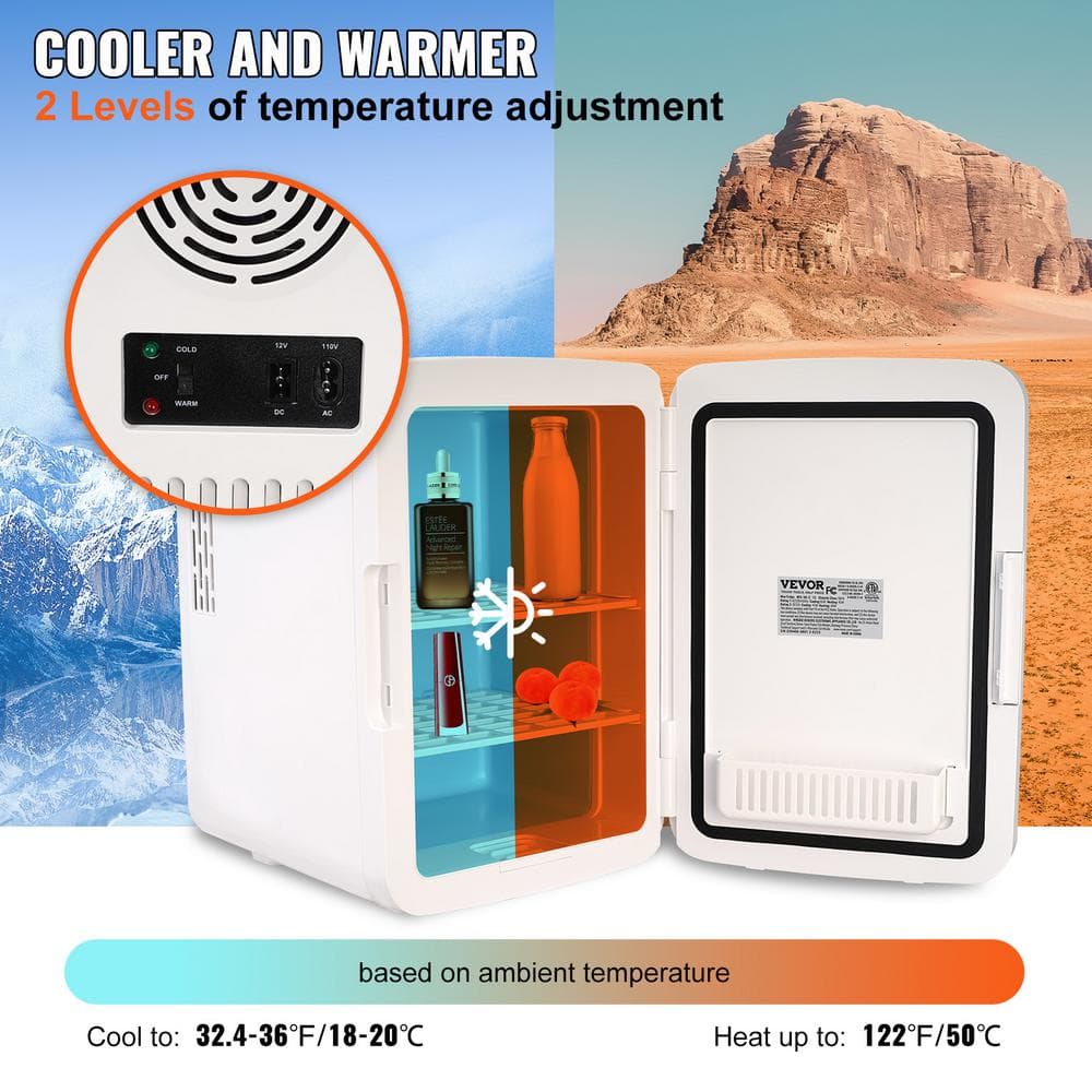 Compact White Smart 10L Mini Fridge with Handles