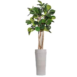 82 in. Artificial Fig Tree with Stylish Fiberstone Planter