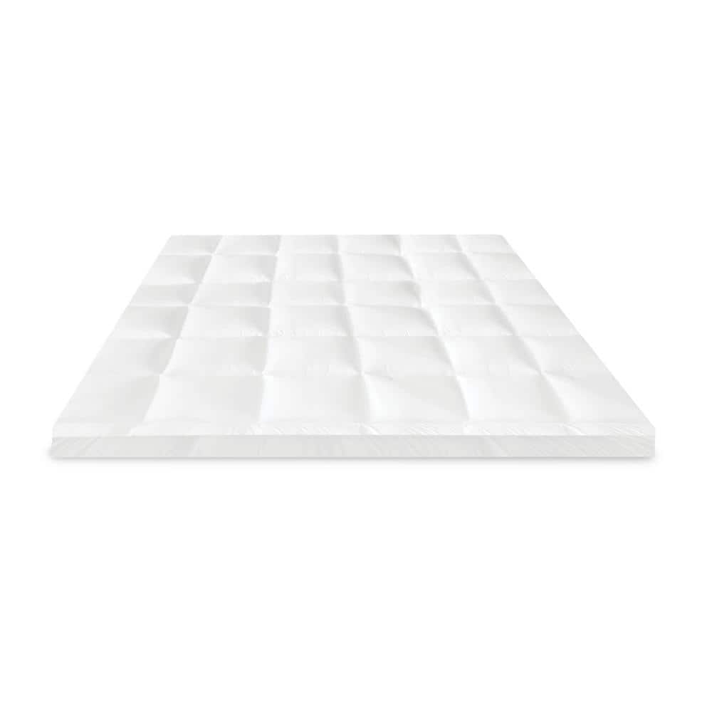 Twin White Hybrid Memory Foam and Fiber Mattress Topper