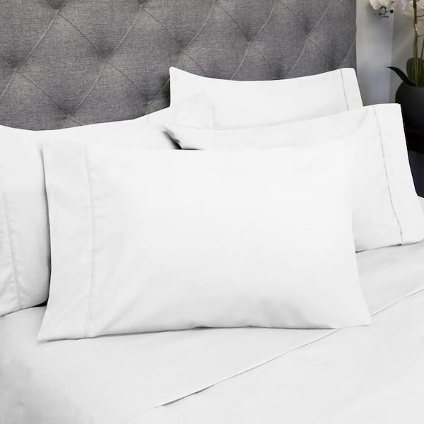 Sweet Home Collection 1500-Supreme Series 6-Piece White Solid Color Microfiber California King Sheet Set