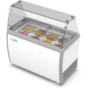 50 in. 8 Tub Ice Cream Dipping Cabinet Display Freezer with Sliding Glass Door and Sneeze Guard