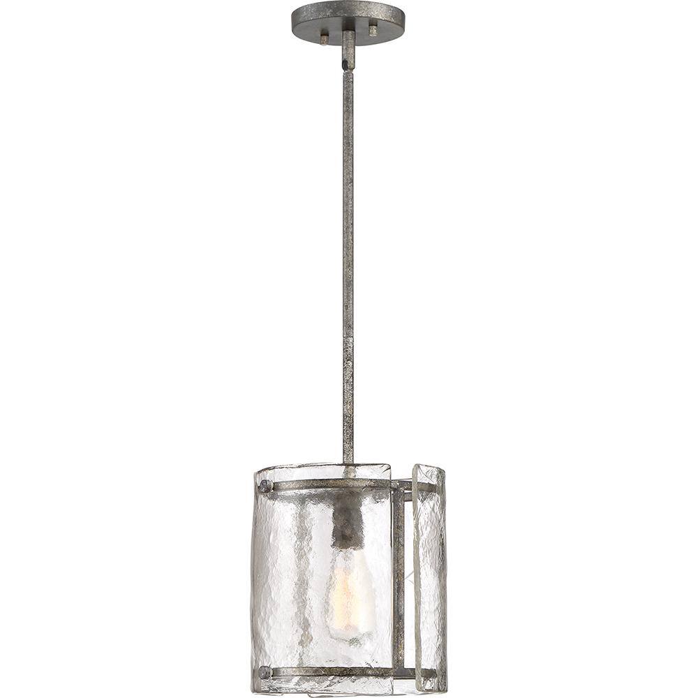 Fortress Mottled Silver Glass Mini Pendant Light