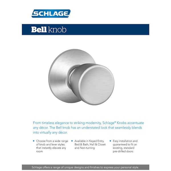 Bell Satin Chrome Privacy Bed/Bath Door Knob