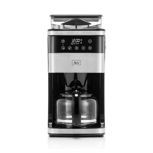 Melitta Aroma Fresh Plus 10-Cup Drip Coffee Maker with Coffee Grinder, Black