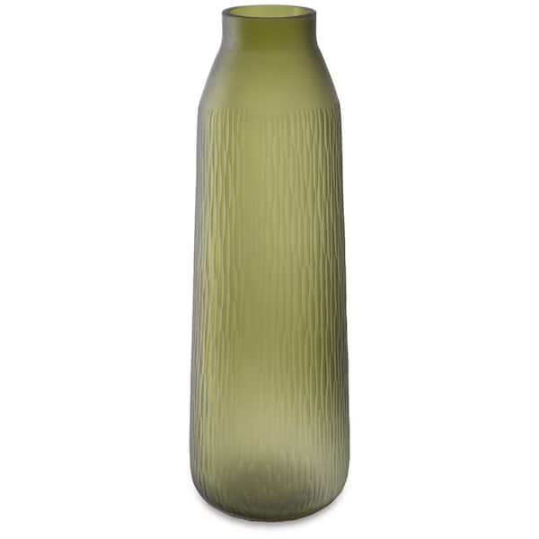 Signature DESIGN BY ASHLEY Scottyard 17.25 in. Green Glass Bud Decorative Vase