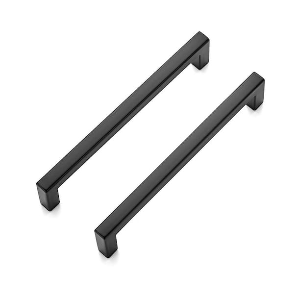 30-Pack Matte Black 5 in. Center to Center Solid Slim Square Bar Drawer Handles for Kitchen Cabinet Hardware