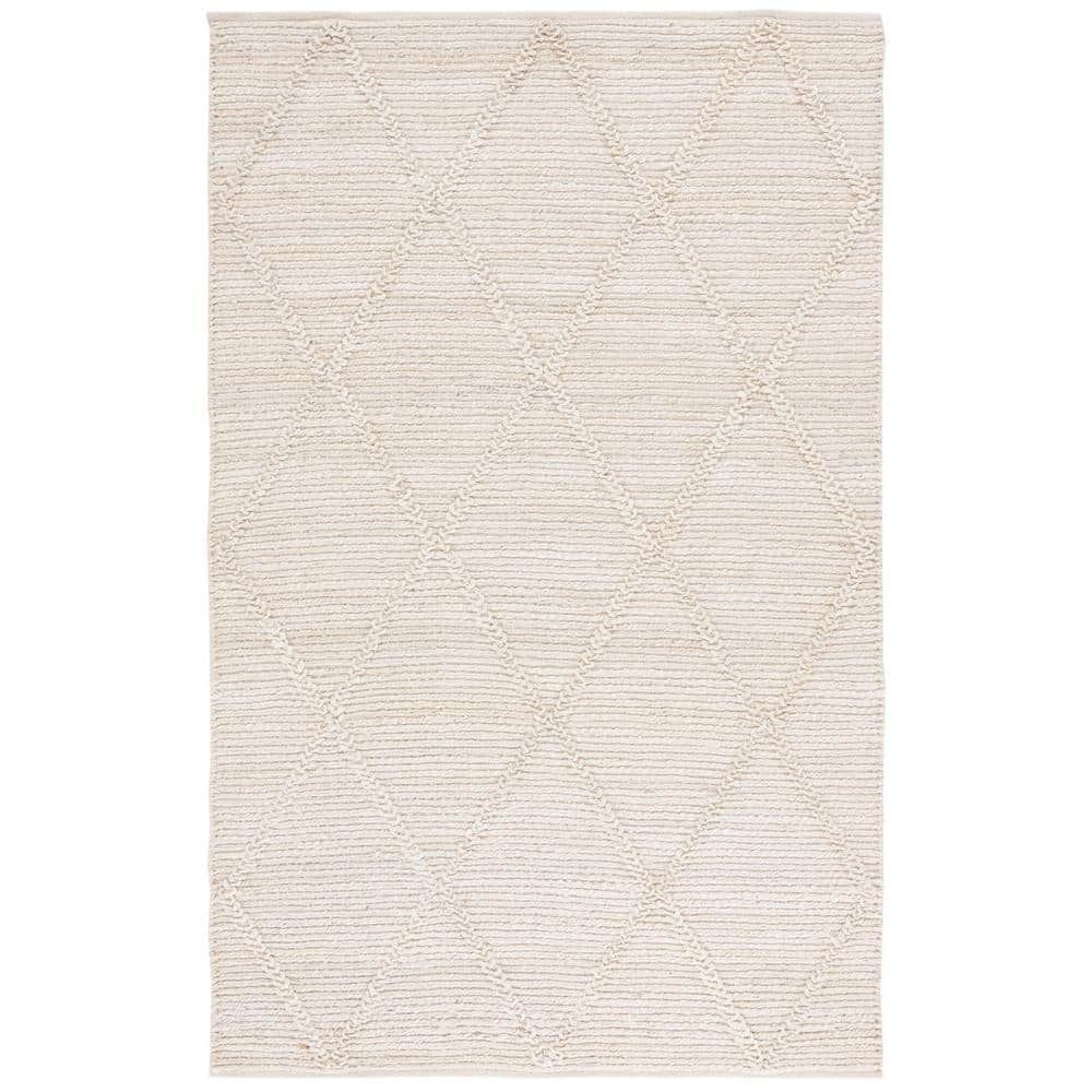 Natural Wool Diamond Tufted 5' x 8' Area Rug