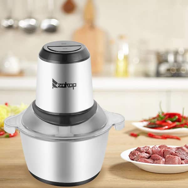 VEVOR Food Processor, Electric Meat Grinder with 4-Wing Stainless Steel  Blades, 400W Electric Food Chopper, 8 Cup Stainless Steel Bowl, 2 Speeds  Food Grinder for Baby Food, Meat, Onion, Vegetables