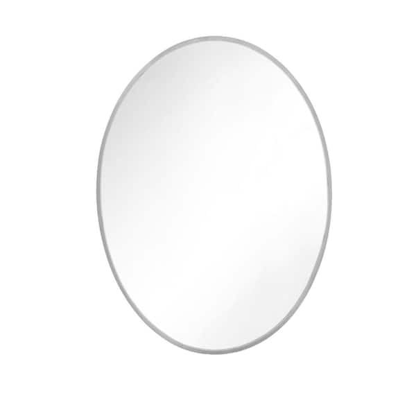 Generation Lighting Kit 36 in. x 24 in. Satin Nickel Transitional Oval Mirror