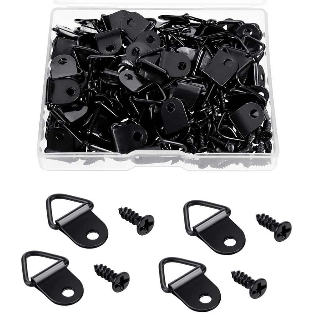 Black Small Triangle Ring Picture Hangers with 8 mm Screws for Clock Decora