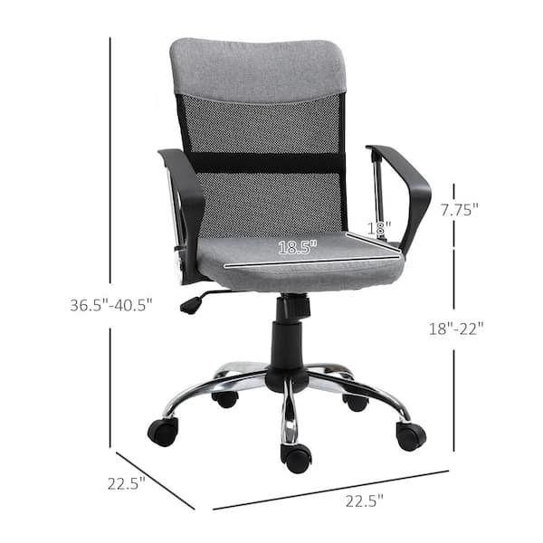 Vinsetto Grey, Ergonomic Home Office Chair High Back Task Computer Desk  Chair with Padded Armrests, Linen Fabric, Swivel Wheels 921-239 - The Home  Depot
