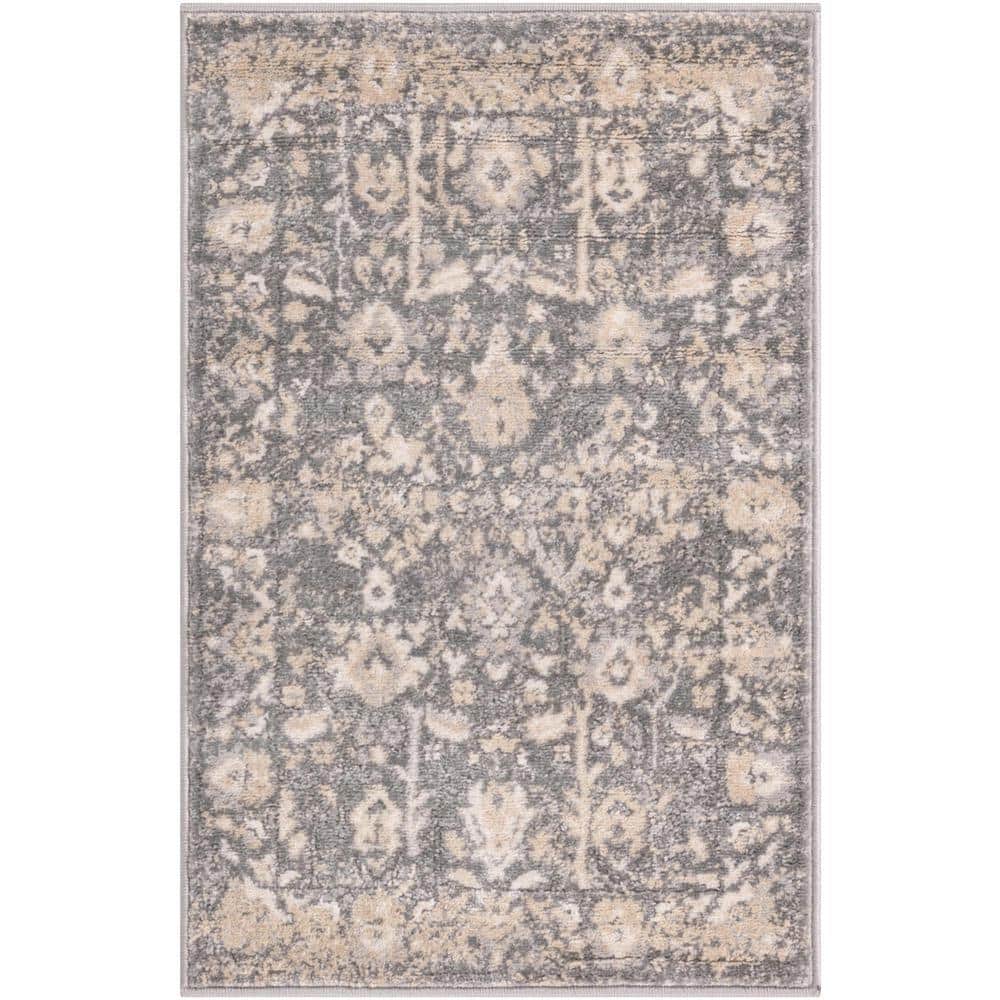 Unique Loom Portland Central Gray 2 ft. 2 in. x 3 ft. Accent Rug