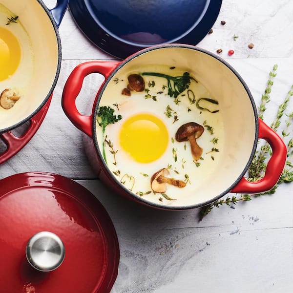 Tramontina Enameled Cast Iron Dutch Oven, 2-pack Red 3.5qt 5.5qt