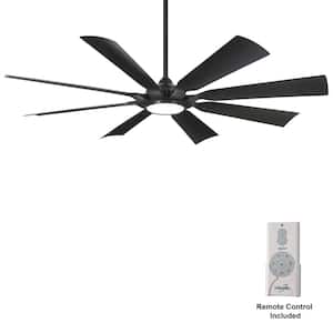 Future 65 in. LED Indoor Outdoor Coal Black Ceiling Fan with Remote