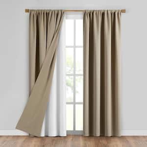 SunVeil White Solid Polyester Draft Stop 40(in)X60(in) Rod Pocket/Hook Loops Extra Wide Thermal Curtain Liner