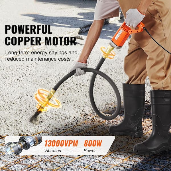 SKYSHALO Handheld Concrete Vibrator, 800W Electric Vibrator 13000 VPM, 6.6 ft. / 2 m Shaft Rod, Portable, Remove Air Bubble