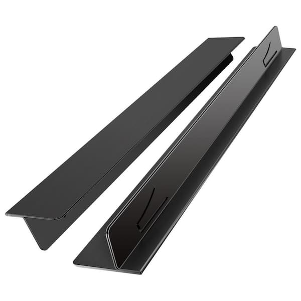 2 Pack Black Stainless Steel Stove Gap Covers, Stove Gap Filler Stainless Steel,13.8 in. to 27.5 in. Adjustable Length