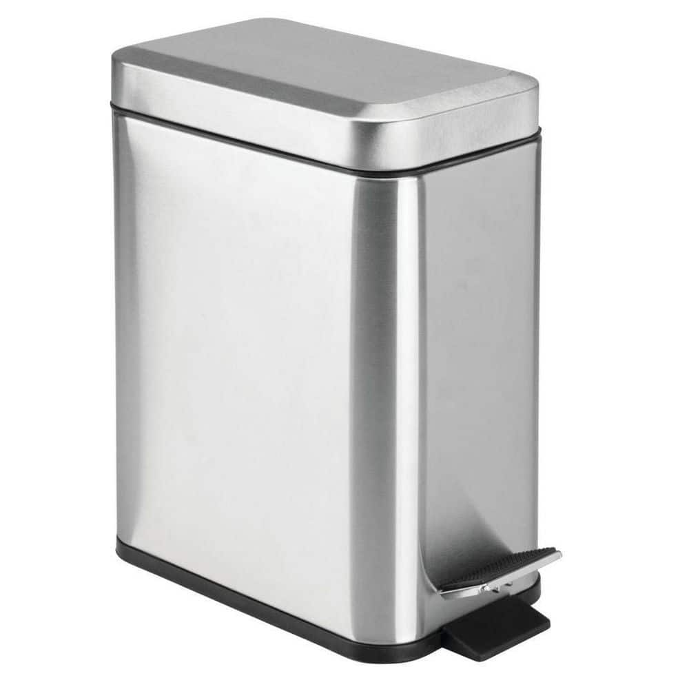 Dracelo 2.1 Gal. Slim Bathroom Plastic Trash Can with Press Top