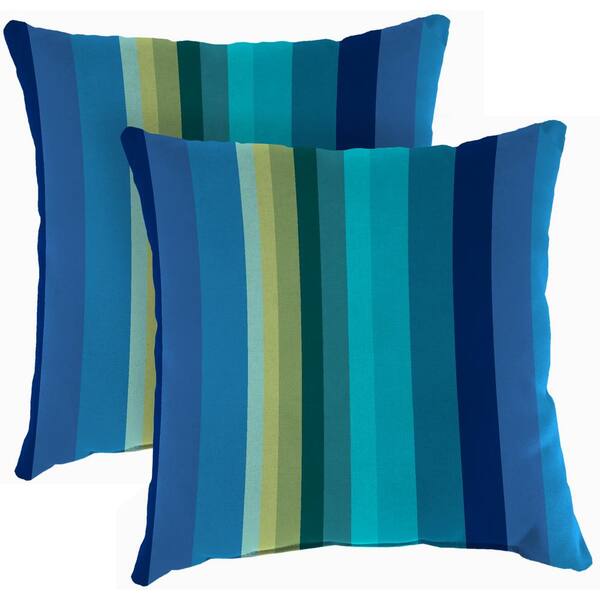 Jordan Manufacturing 16 in. L x 16 in. W x 4 in. T Islip Teal Outdoor Throw Pillow (2-Pack)