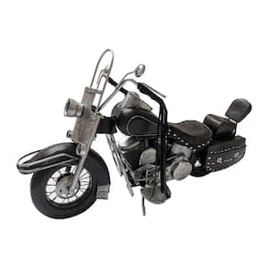 Black 16 x 5 x 10 in. Metal Model Motorcycle