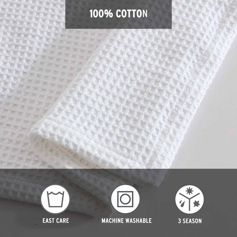King White Organic Cotton Reversible Waffle Blanket