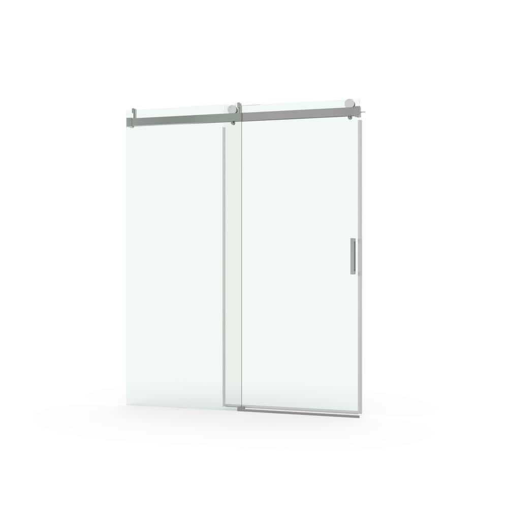 60 in. W x 76 in. H Soft-Close Alcove Frame Shower Door with Tempered Glass