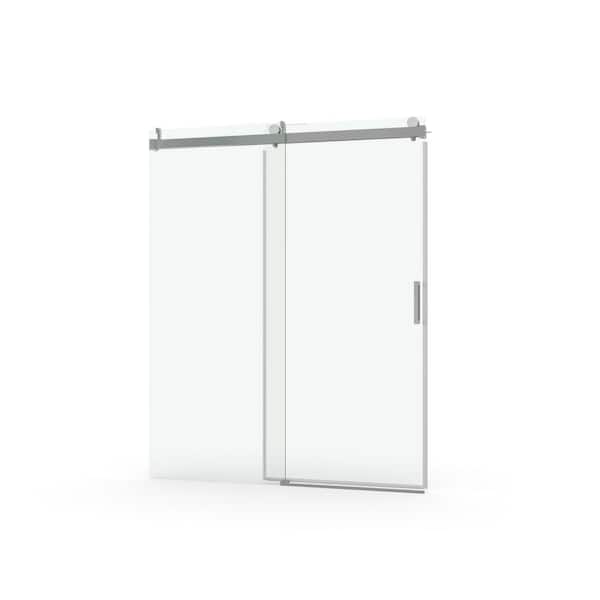 Aoibox 60 in. W x 76 in. H Soft-Close Alcove Frame Shower Door with Tempered Glass