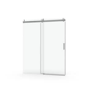 60 in. W x 76 in. H Soft-Close Alcove Frame Shower Door with Tempered Glass