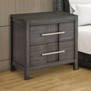 2-Drawers Gray Night Stand (24 in. H x 23.62 in. W x 16 in. D)