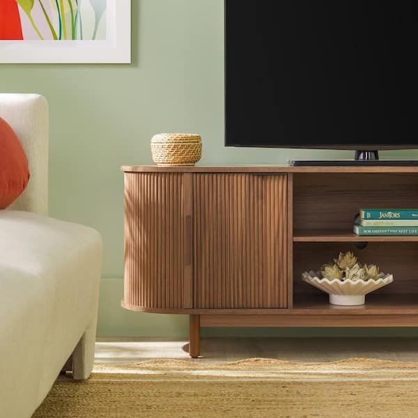 Walker Edison Furniture Company 60 in. Mocha Modern Reeded TV