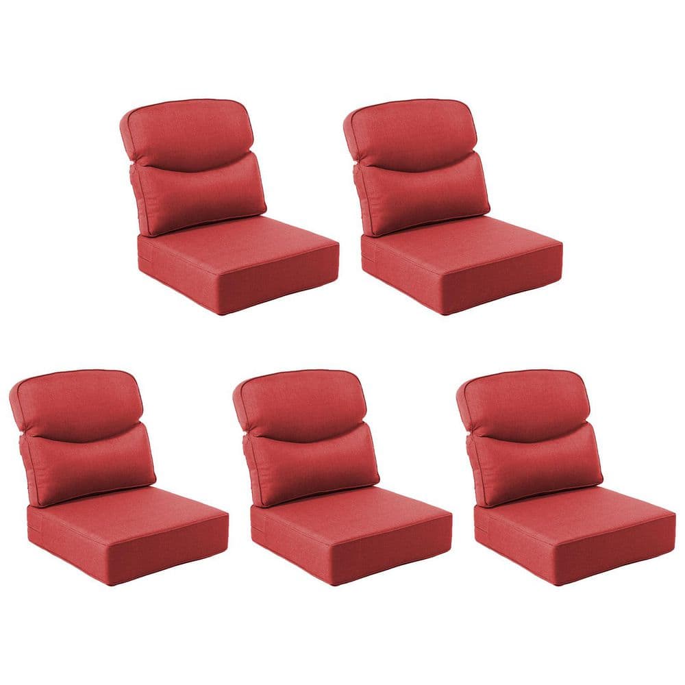 Sunsmile 22in. W x 24in. D x 6in. Thick 10-Piece Deep Seating Outdoor Lounge Chair Olefin Cushion, Red
