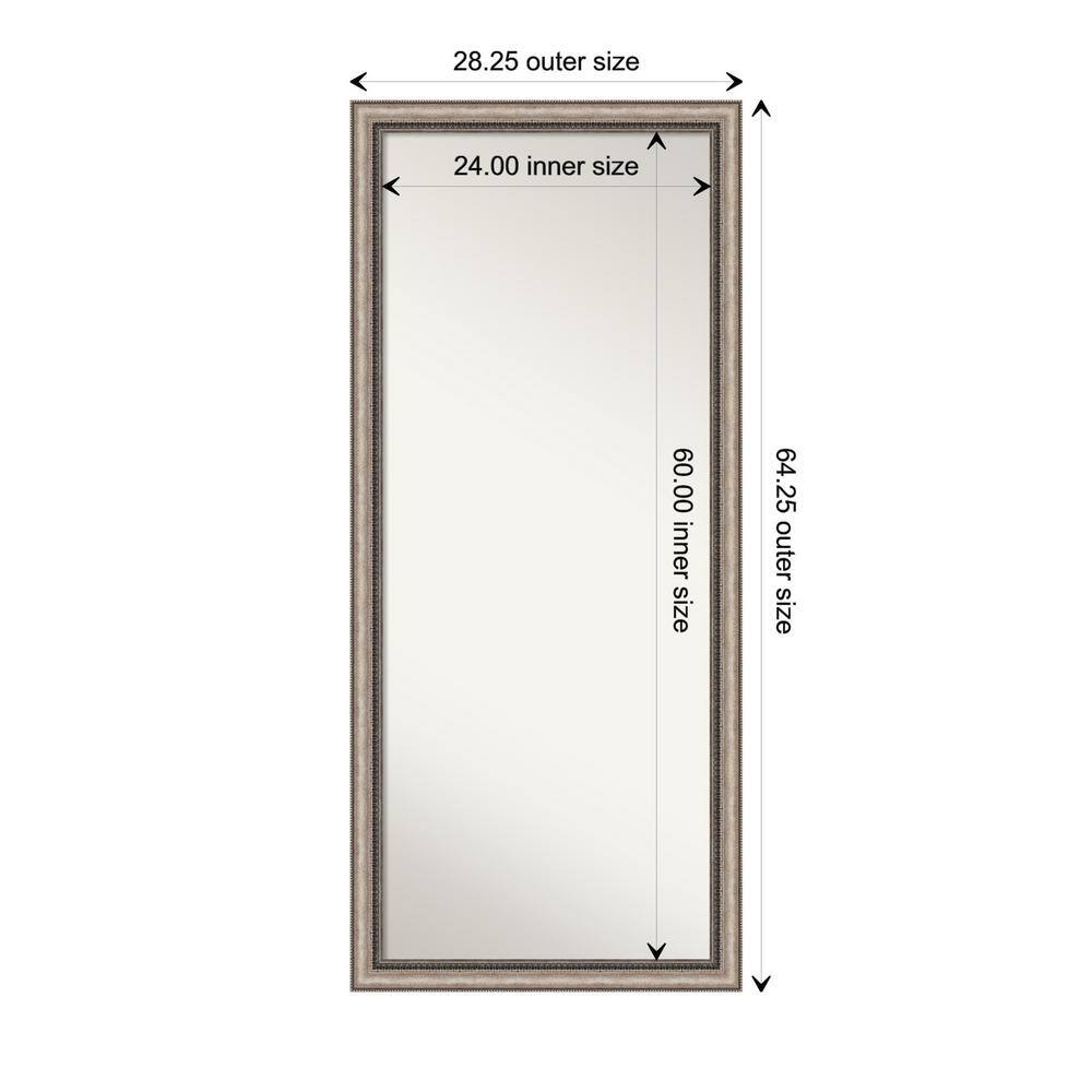 Elegant Full-Length Bronze and Silver Wood Framed Mirror
