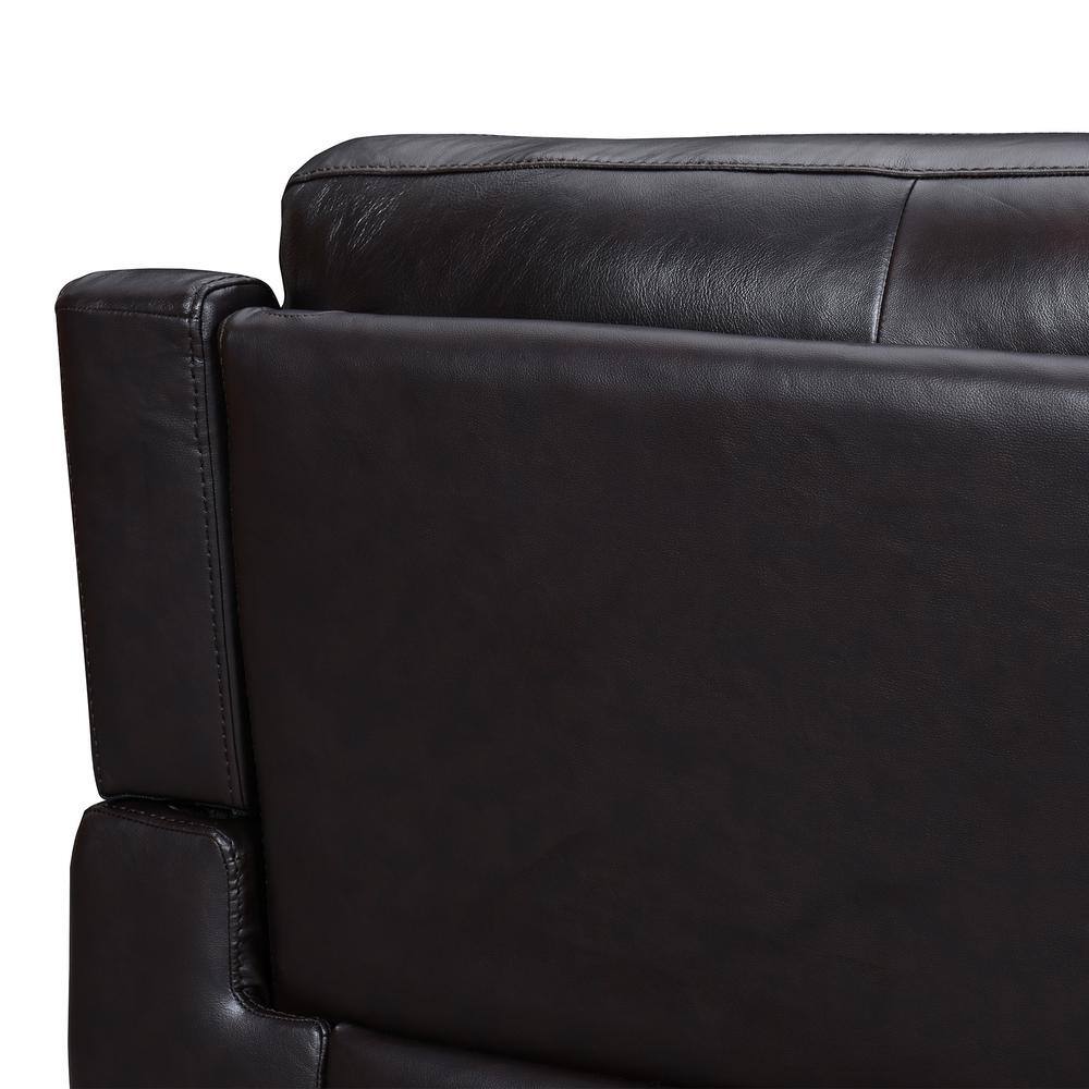 Lizette 78" Brown Leather Power Recliner Sofa with USB