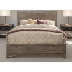 Gray Wood Frame California King Panel Bed