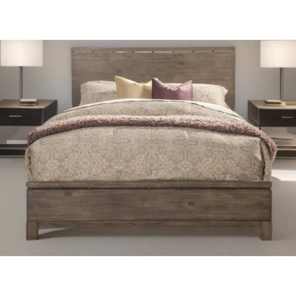 HomeRoots Gray Wood Frame California King Panel Bed