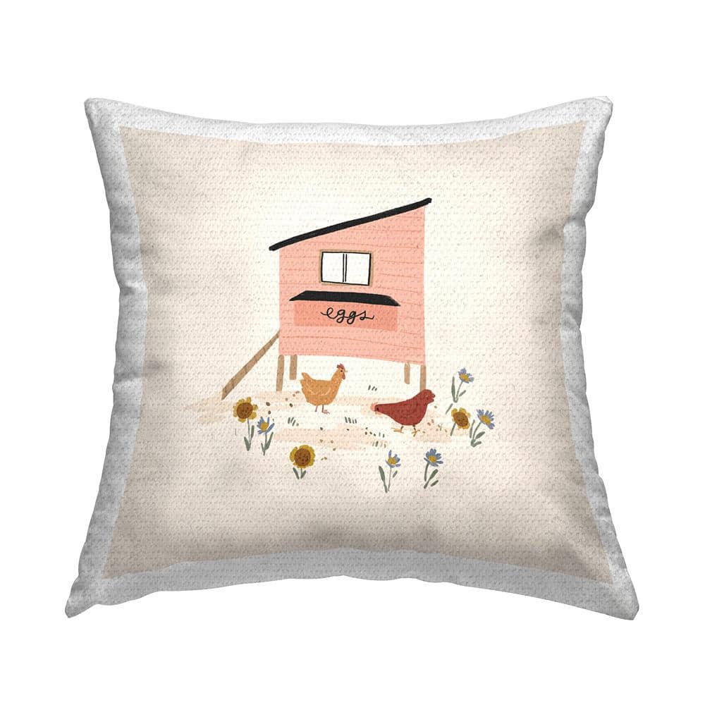 Farm Hen Country Coop Beige Square Outdoor Throw Pillow price history on PriceWatchPro