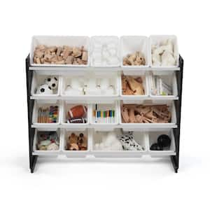 Jayden Black/White Super-Sized Toy Organizer with 16-Bins