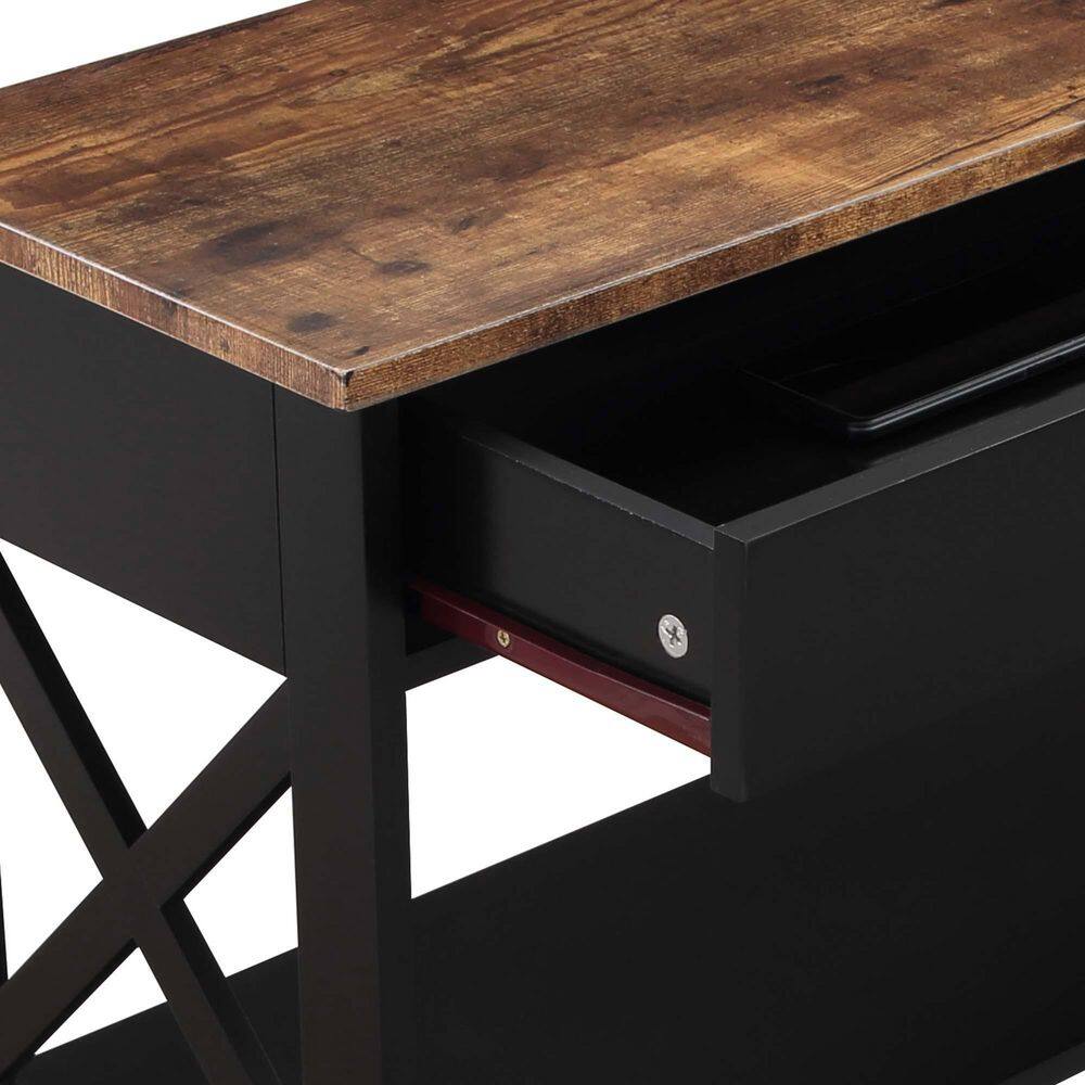 Oxford Barnwood Console Table with Drawer and Shelves