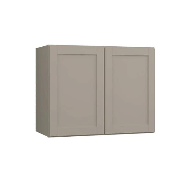 Hampton Bay Courtland 30 in. W x 15 in. D x 23.5 in. H Assembled Shaker Wall Bridge Kitchen Cabinet in Sterling Gray
