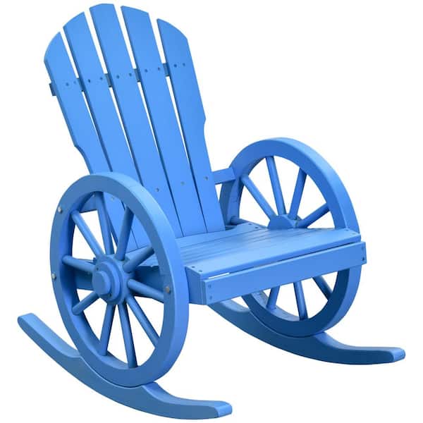 Outsunny Flex Adirondack Rocking Chair (Set of 1), Blue