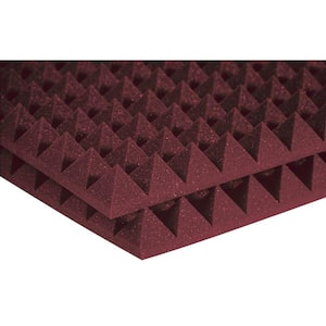 Studiofoam Pyramid Panels - 2 ft. W x 2 ft. L x 2 in. H - Burgundy (Half-Pack: 12 Panels per Box)
