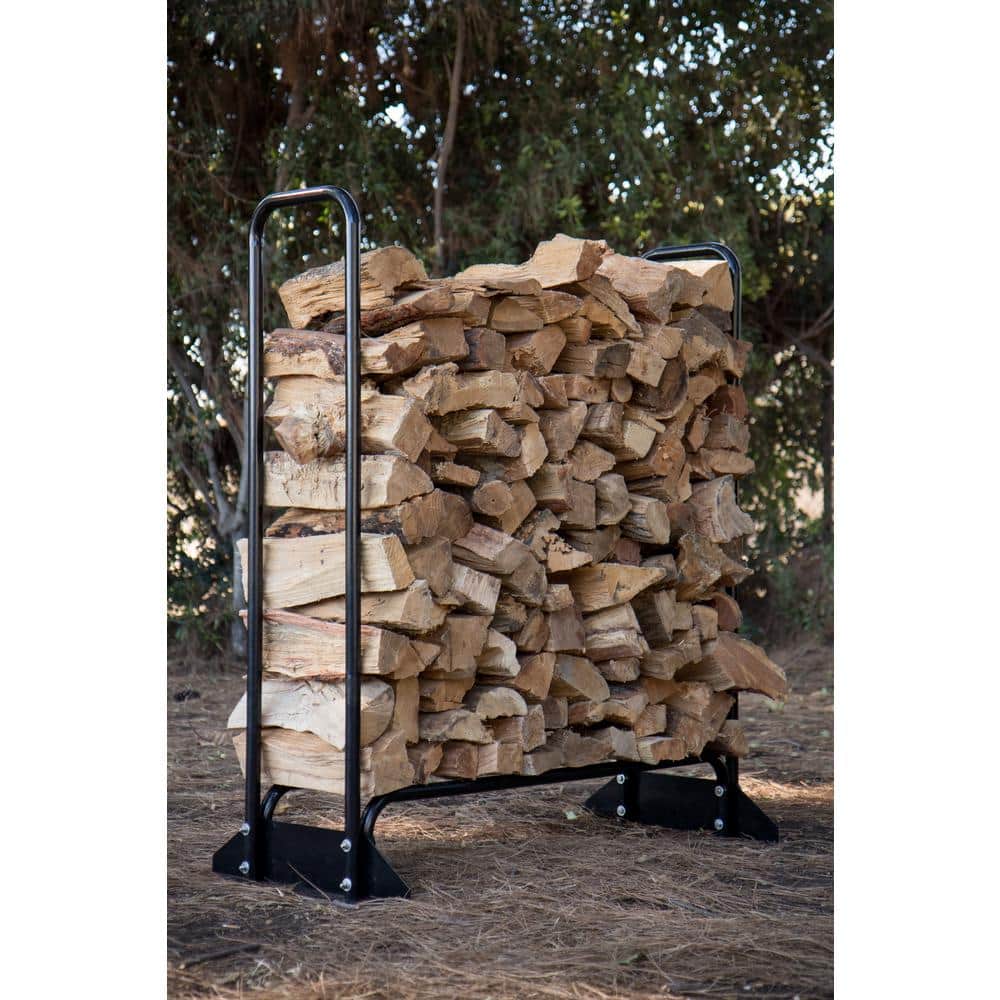 Champion 48-Inch Heavy-Duty Black Steel Firewood Rack