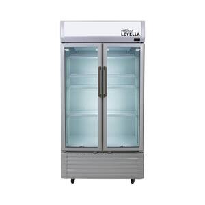 16.0 cu. ft. Commercial Upright Display Refrigerator 2-Glass Door Beverage Cooler in Silver