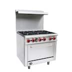 NXR Entree 36 In. 5.5 Cu. Ft. Professional Style Liquid Propane Range ...