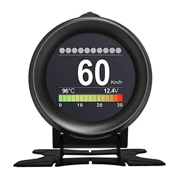Car OBD HUD Multi-Function Digital Meter in Black (1-Pack)