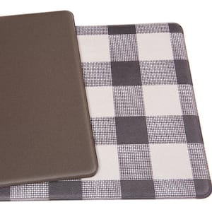 Checkered Plaid Black 18 in. x 47 in. Anti-Fatigue Standing Mat