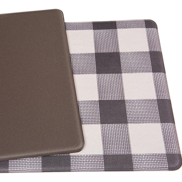 Checkered Plaid Black 18 in. x 47 in. Anti-Fatigue Standing Mat